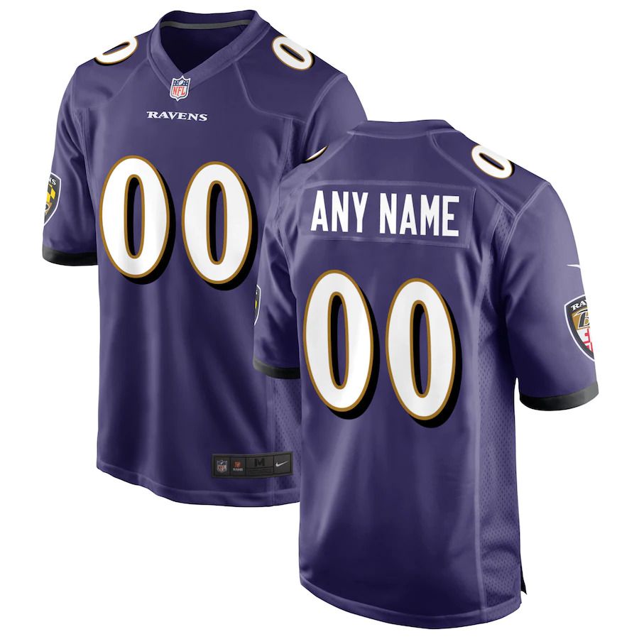 Cheap Men Baltimore Ravens Nike Purple Custom Game NFL Jersey